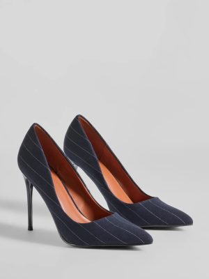 Pursuit Of Chic Pinstriped Stiletto Pumps