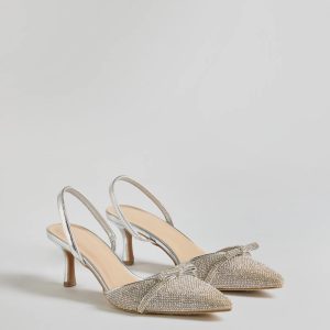 Sparkly Deets Rhinestone Bow Stiletto Pumps
