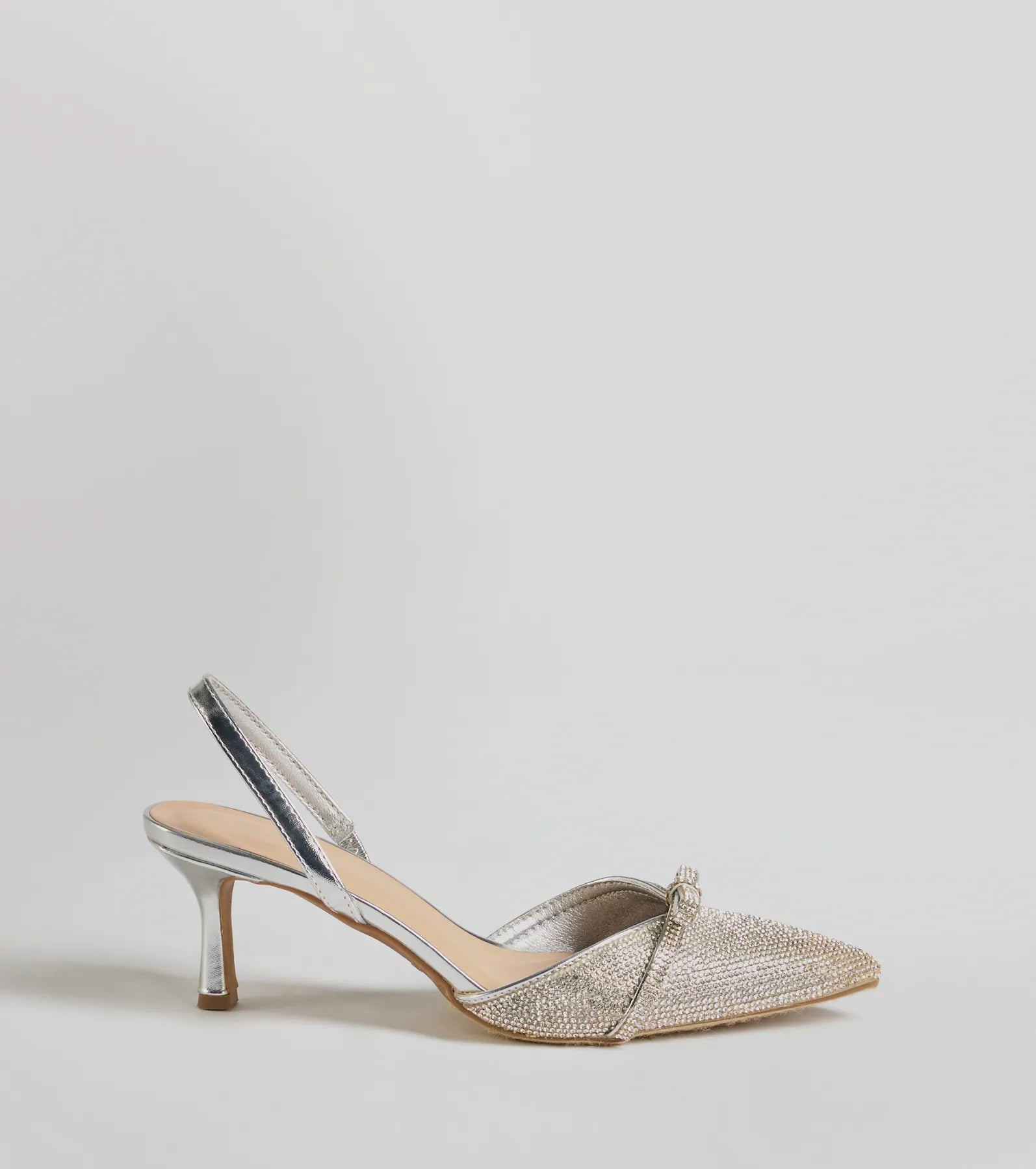 Sparkly Deets Rhinestone Bow Stiletto Pumps - Image 2