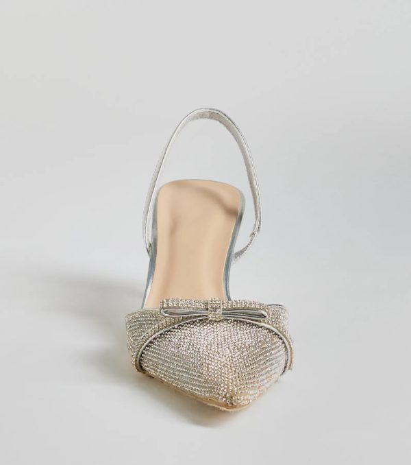 Sparkly Deets Rhinestone Bow Stiletto Pumps - Image 3