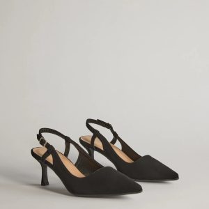 Forever Chic Pointed-Toe Slingback Kitten Heels