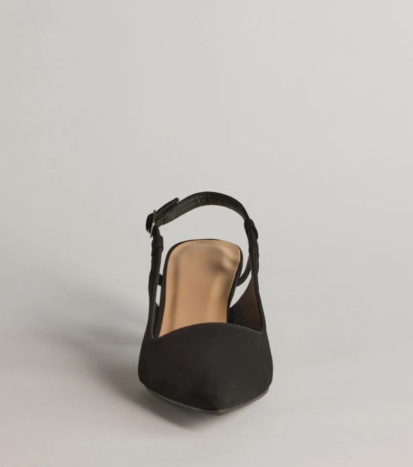 Forever Chic Pointed-Toe Slingback Kitten Heels - Image 3