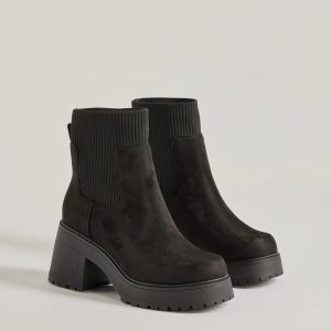 Cool-Girl Edge Platform Block Heel Booties