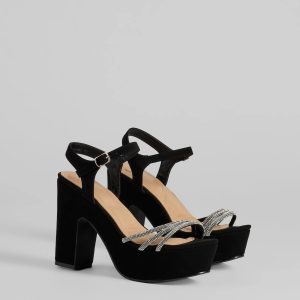 Dazzling Spotlight Rhinestone Platform Heels