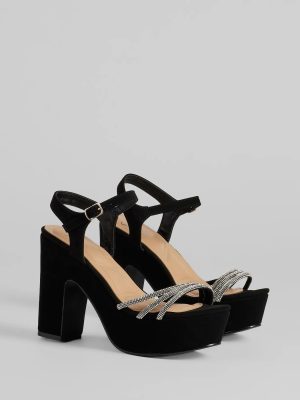 Dazzling Spotlight Rhinestone Platform Heels