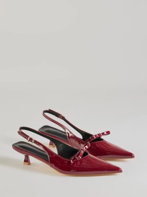 Adorably Sleek Bow Strap Kitten Heel Pumps