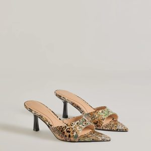 Roaring Luxe Leopard Print Stiletto Mules