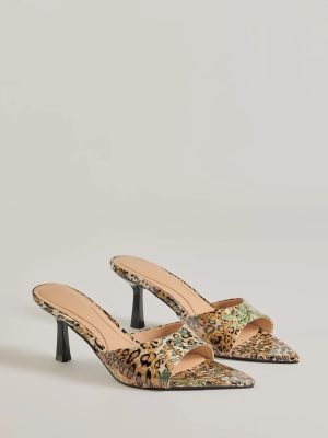 Roaring Luxe Leopard Print Stiletto Mules