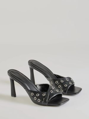 Trendy Twist Strap Stiletto Mules