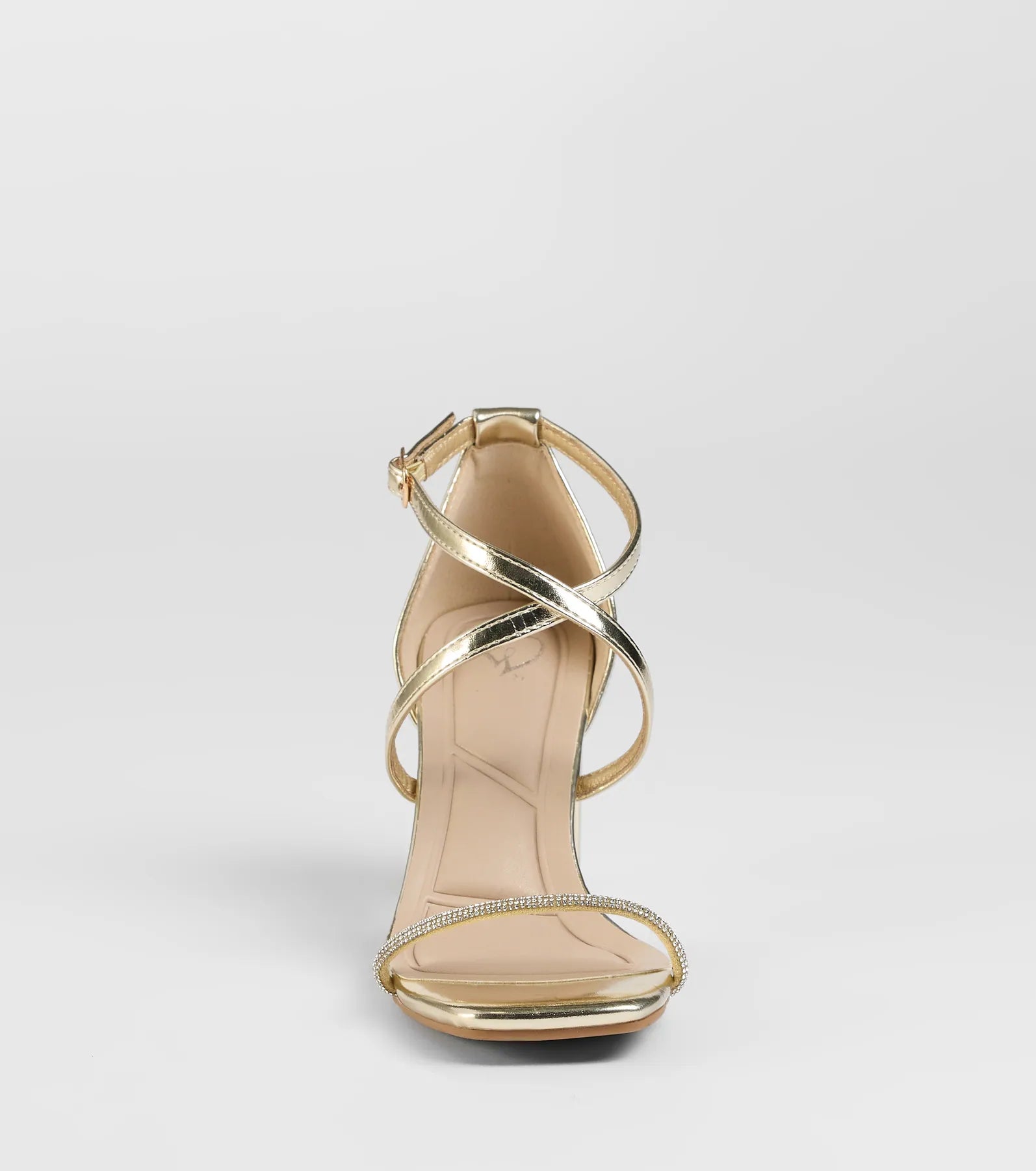 Pure Magic Rhinestone Metallic Block Heels - Image 3