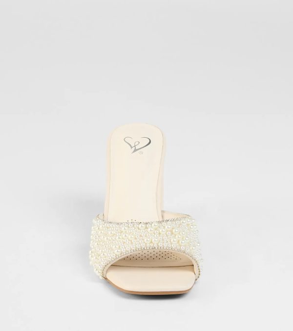 Classy And Cute Faux Pearl Block Heels - Image 3