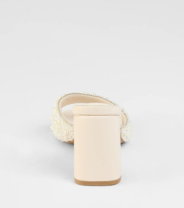 Classy And Cute Faux Pearl Block Heels - Image 4