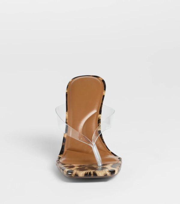 Lady In Leopard Thong Stiletto Mules - Image 3