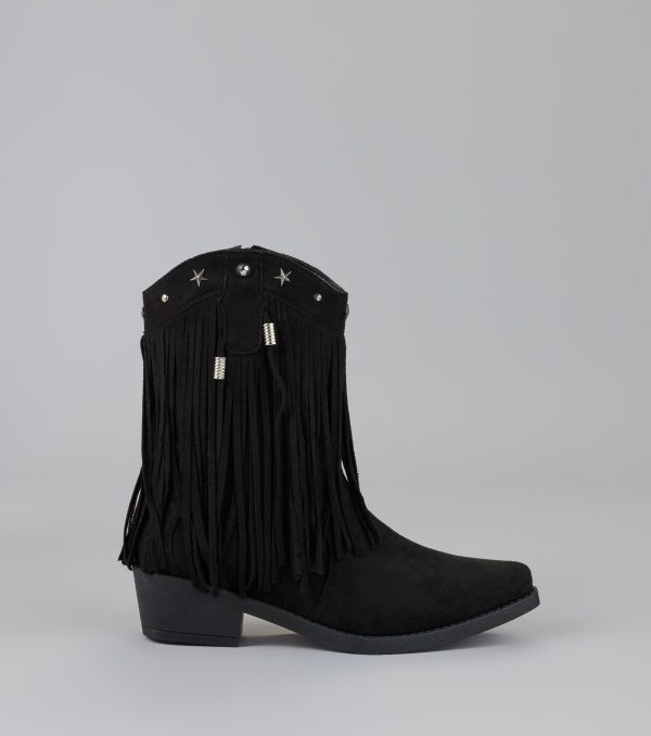 Fringe Flirt Studded Cowboy Boots - Image 2