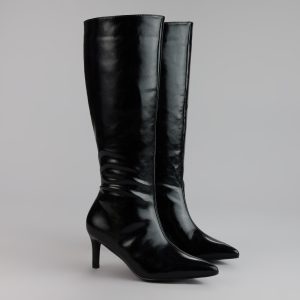 Sleek Stance Faux Leather Stiletto Boots