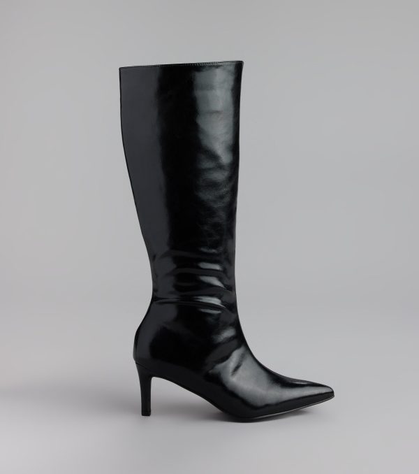 Sleek Stance Faux Leather Stiletto Boots - Image 2