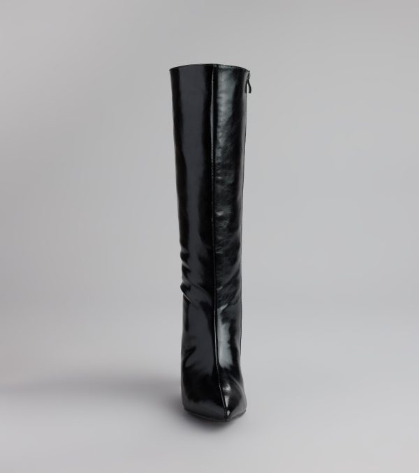 Sleek Stance Faux Leather Stiletto Boots - Image 3