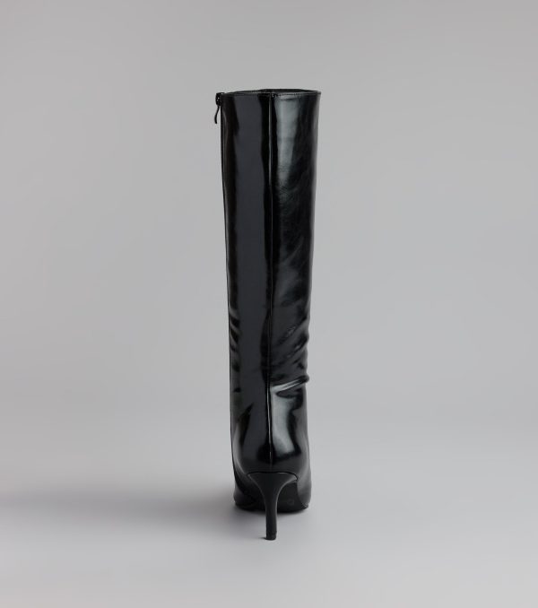 Sleek Stance Faux Leather Stiletto Boots - Image 4