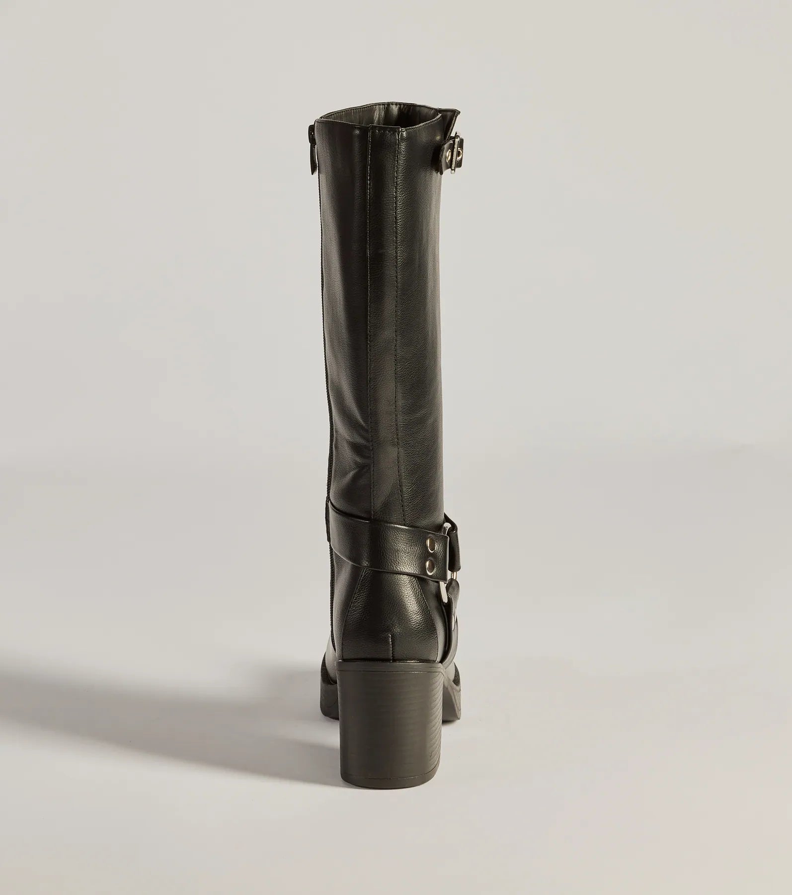 Sleek Strut Under-The-Knee Moto Boots - Image 4