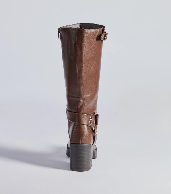 Sleek Strut Under-The-Knee Moto Boots - Image 8