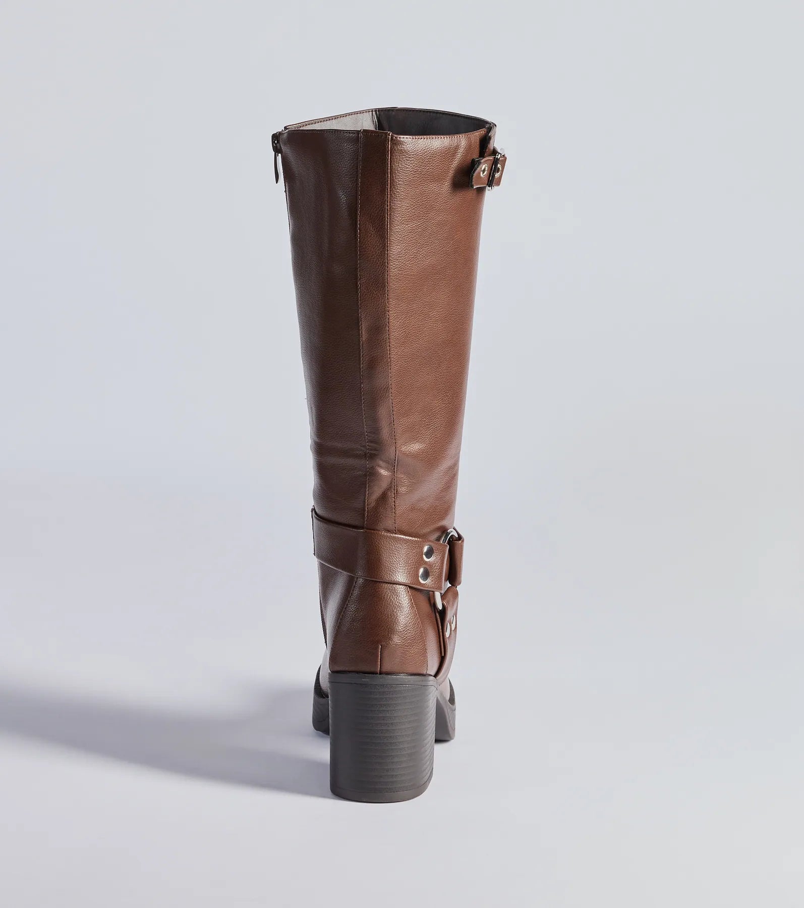 Sleek Strut Under-The-Knee Moto Boots - Image 8