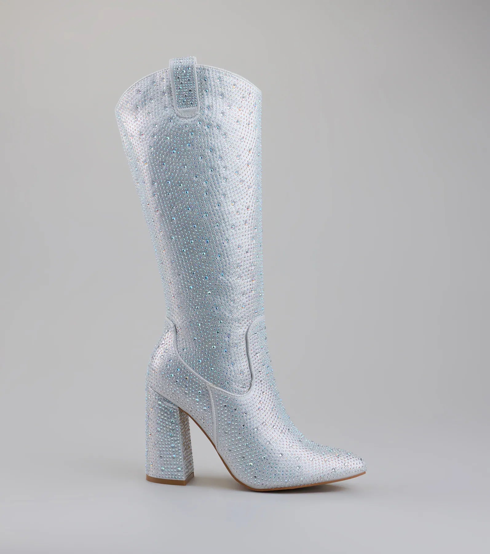 Total Glam Girl Rhinestone Knee-High Boots - Image 3
