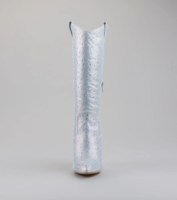 Total Glam Girl Rhinestone Knee-High Boots - Image 4