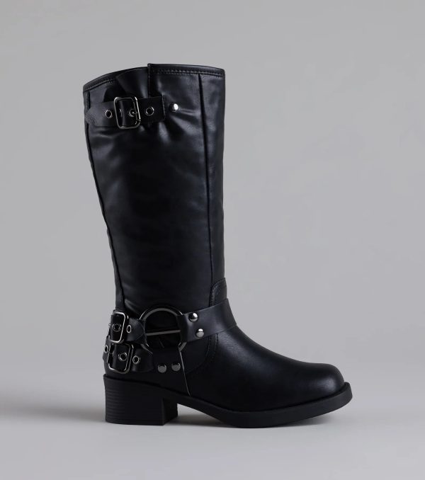 Bring The Edge Buckled Square Toe Boots - Image 7