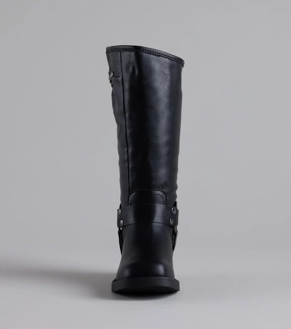 Bring The Edge Buckled Square Toe Boots - Image 8