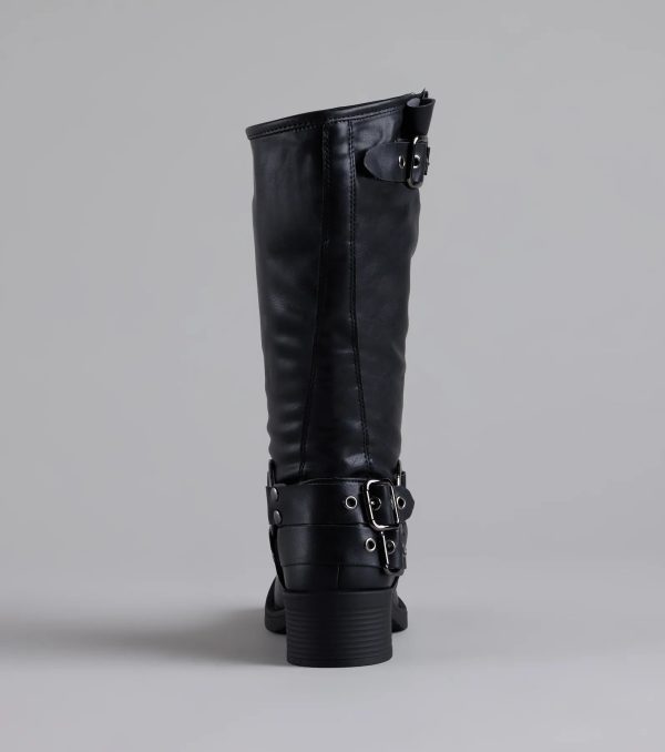 Bring The Edge Buckled Square Toe Boots - Image 9