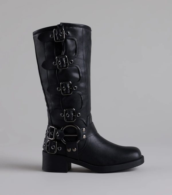 Totally Edgy Buckled Square Toe Boots - Image 2