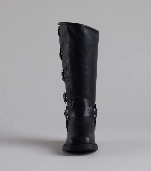 Totally Edgy Buckled Square Toe Boots - Image 3