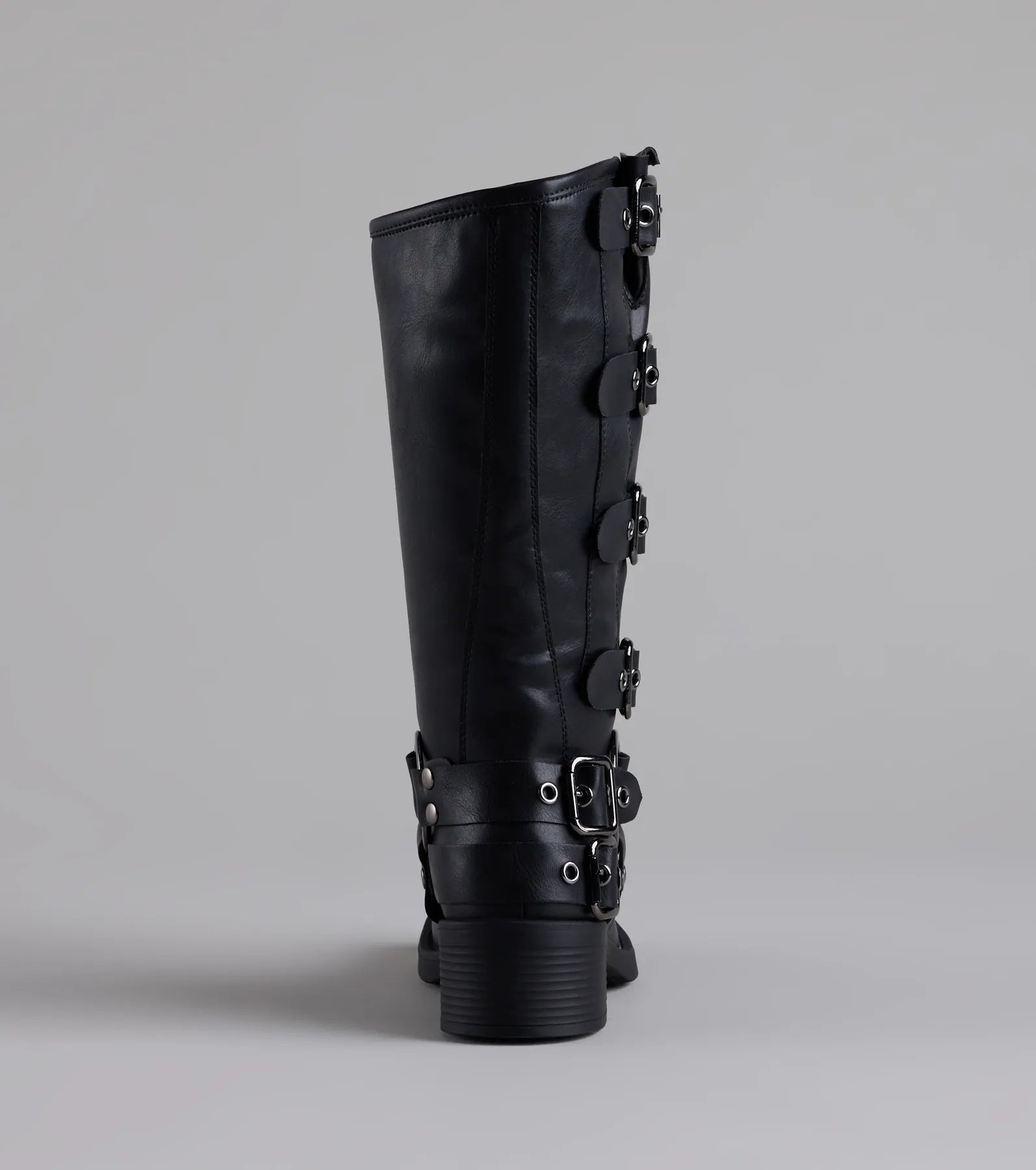 Totally Edgy Buckled Square Toe Boots - Image 4