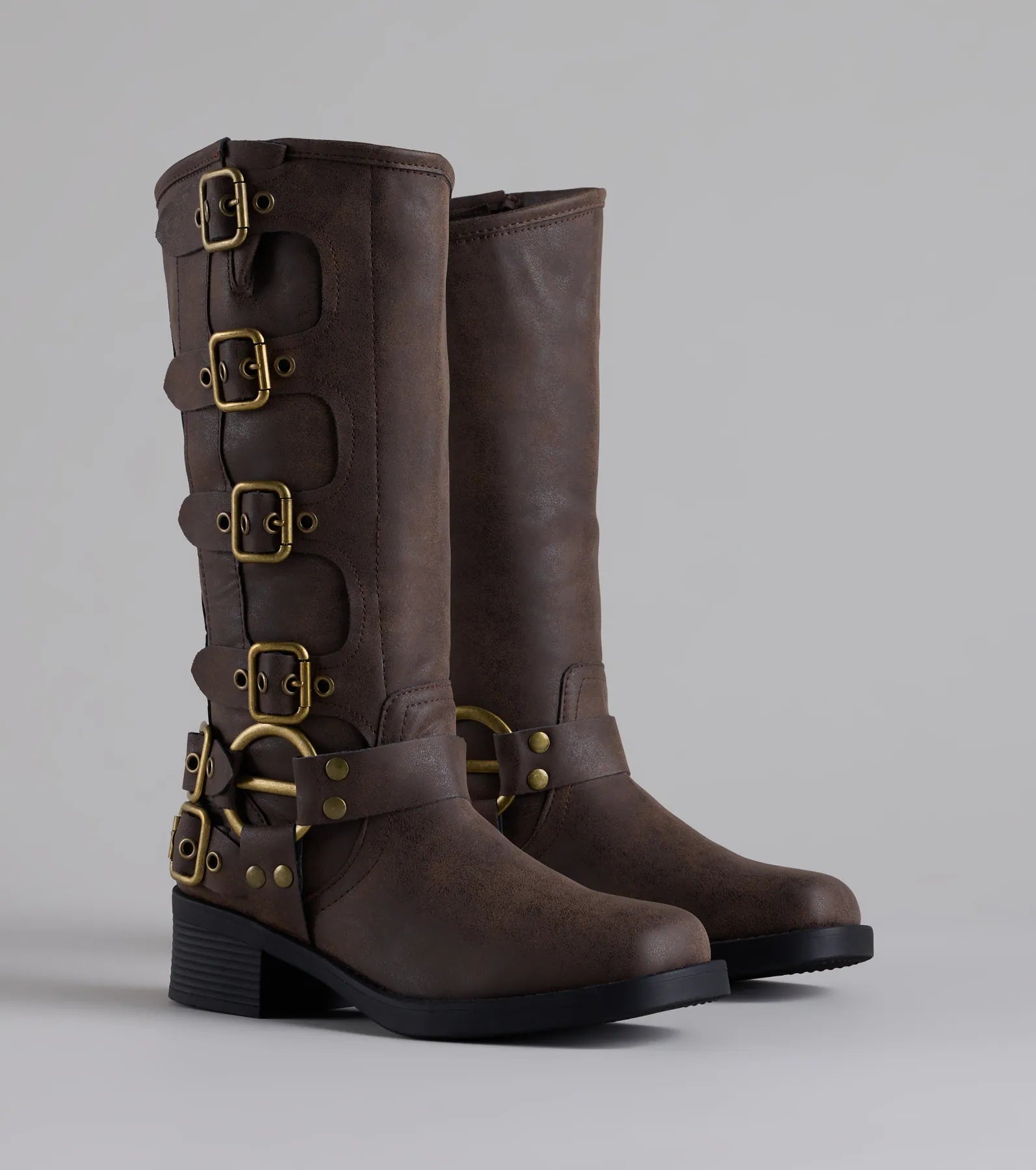 Totally Edgy Buckled Square Toe Boots - Image 5