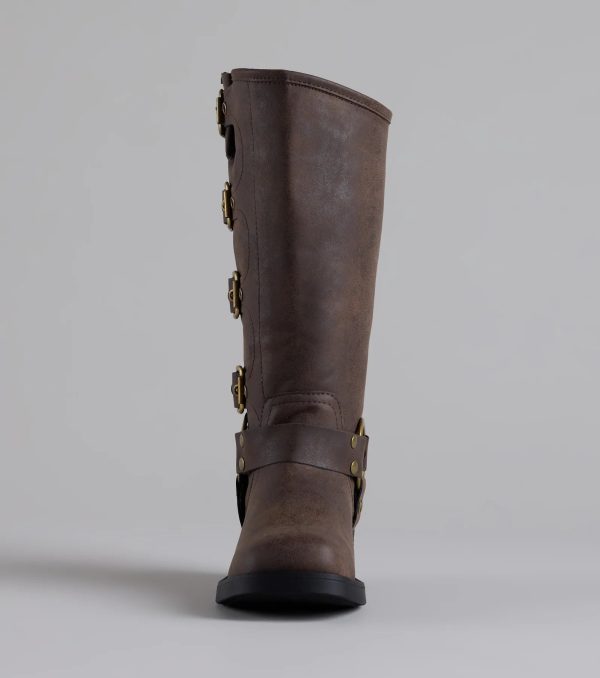 Totally Edgy Buckled Square Toe Boots - Image 7