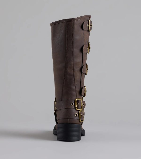 Totally Edgy Buckled Square Toe Boots - Image 8