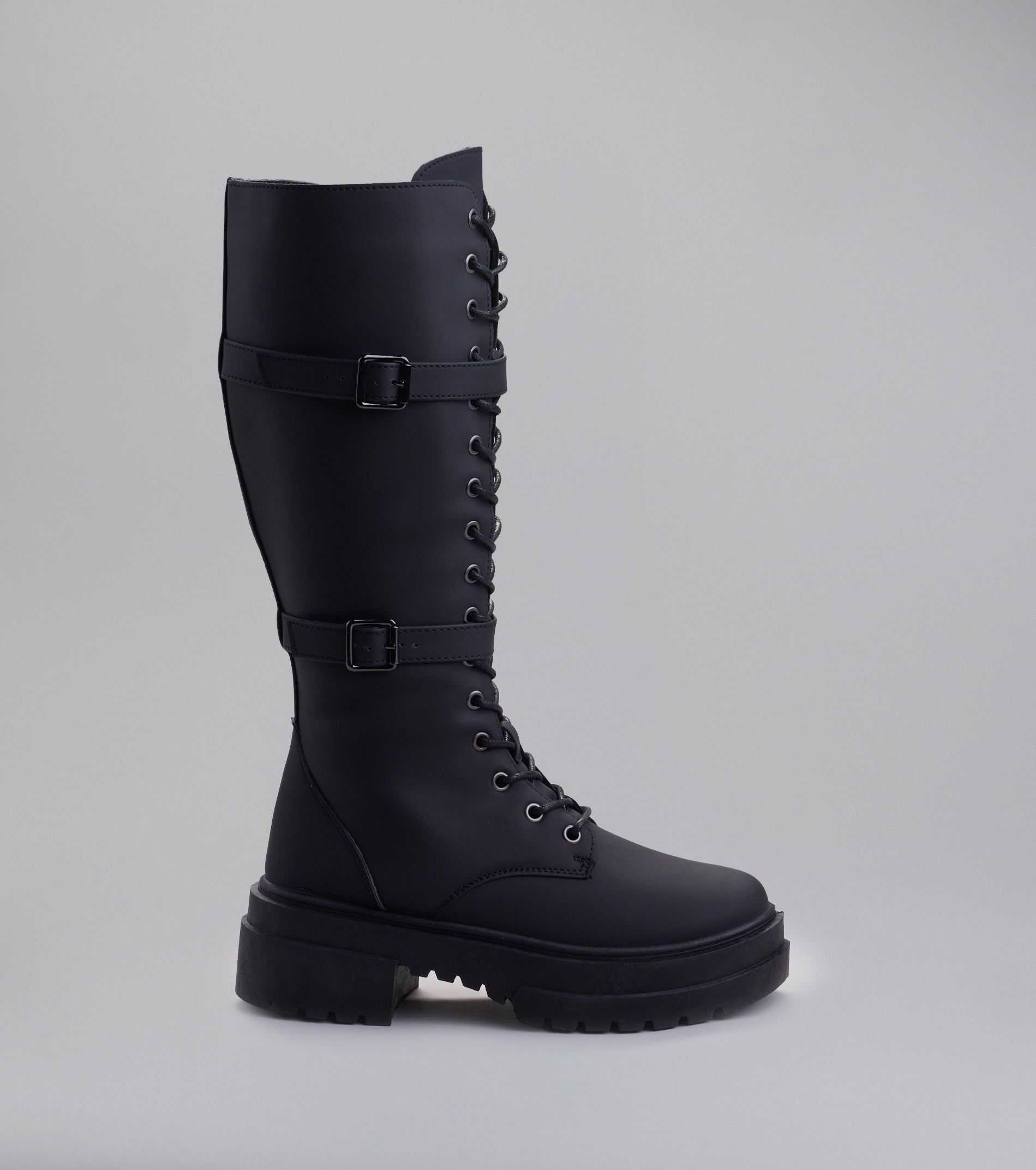 Serve and Slay Under The Knee Combat Boots - Image 3