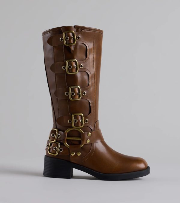 Totally Edgy Buckled Square Toe Boots - Image 11