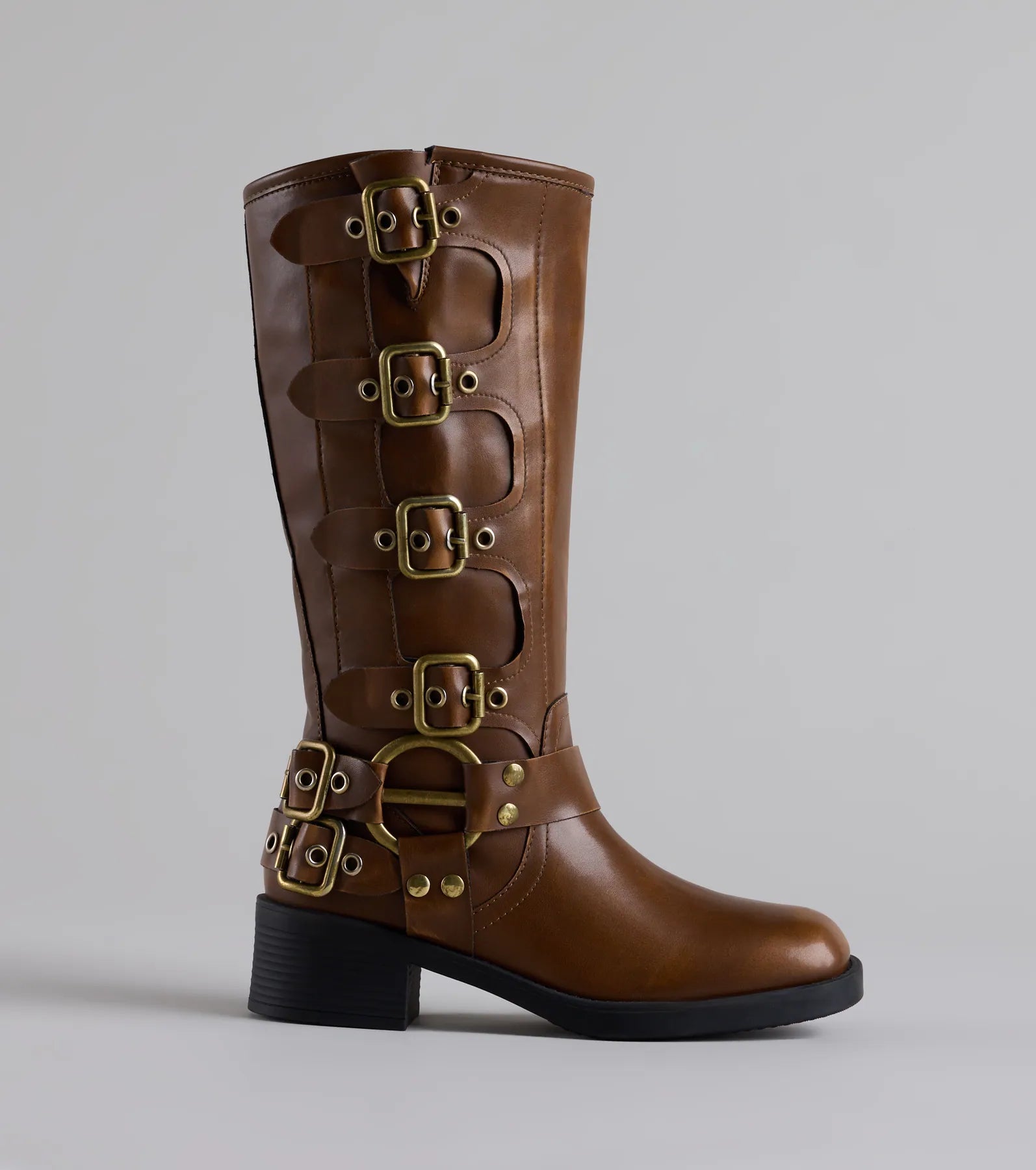 Totally Edgy Buckled Square Toe Boots - Image 11