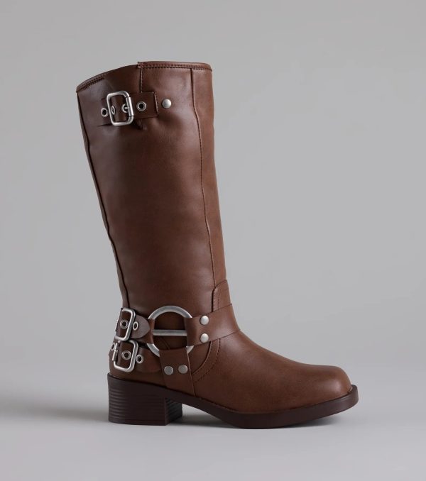 Bring The Edge Buckled Square Toe Boots - Image 2