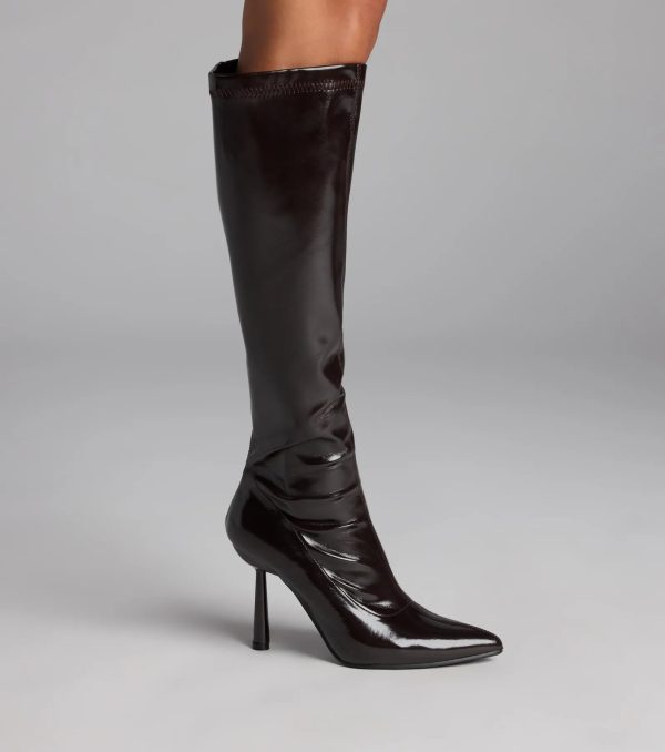 Major Strut Faux Leather Knee-High Stiletto Boots - Image 18