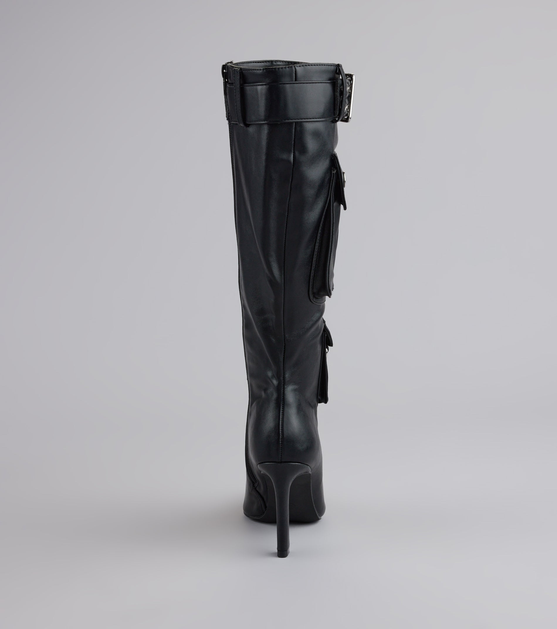 Hot on the Heist Buckled Pocket Stiletto Boots - Image 5