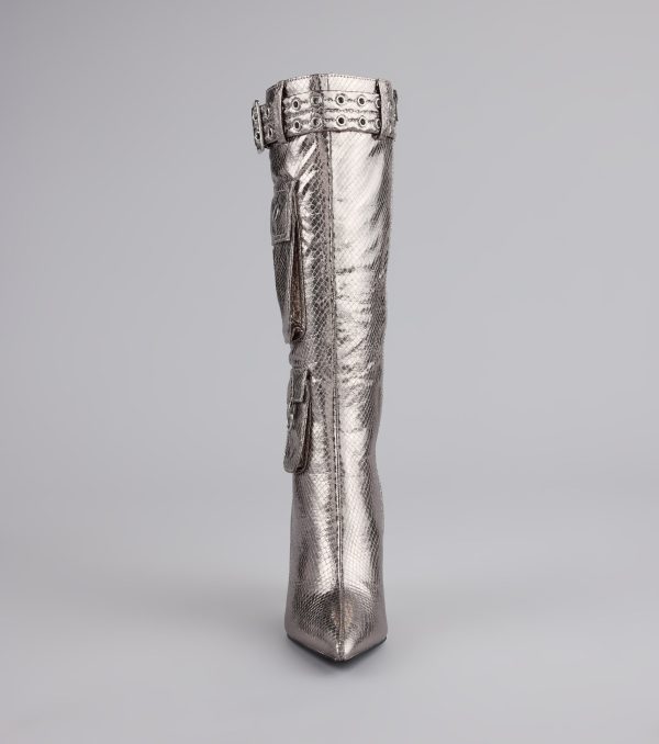 Hot on the Heist Buckled Pocket Stiletto Boots - Image 11