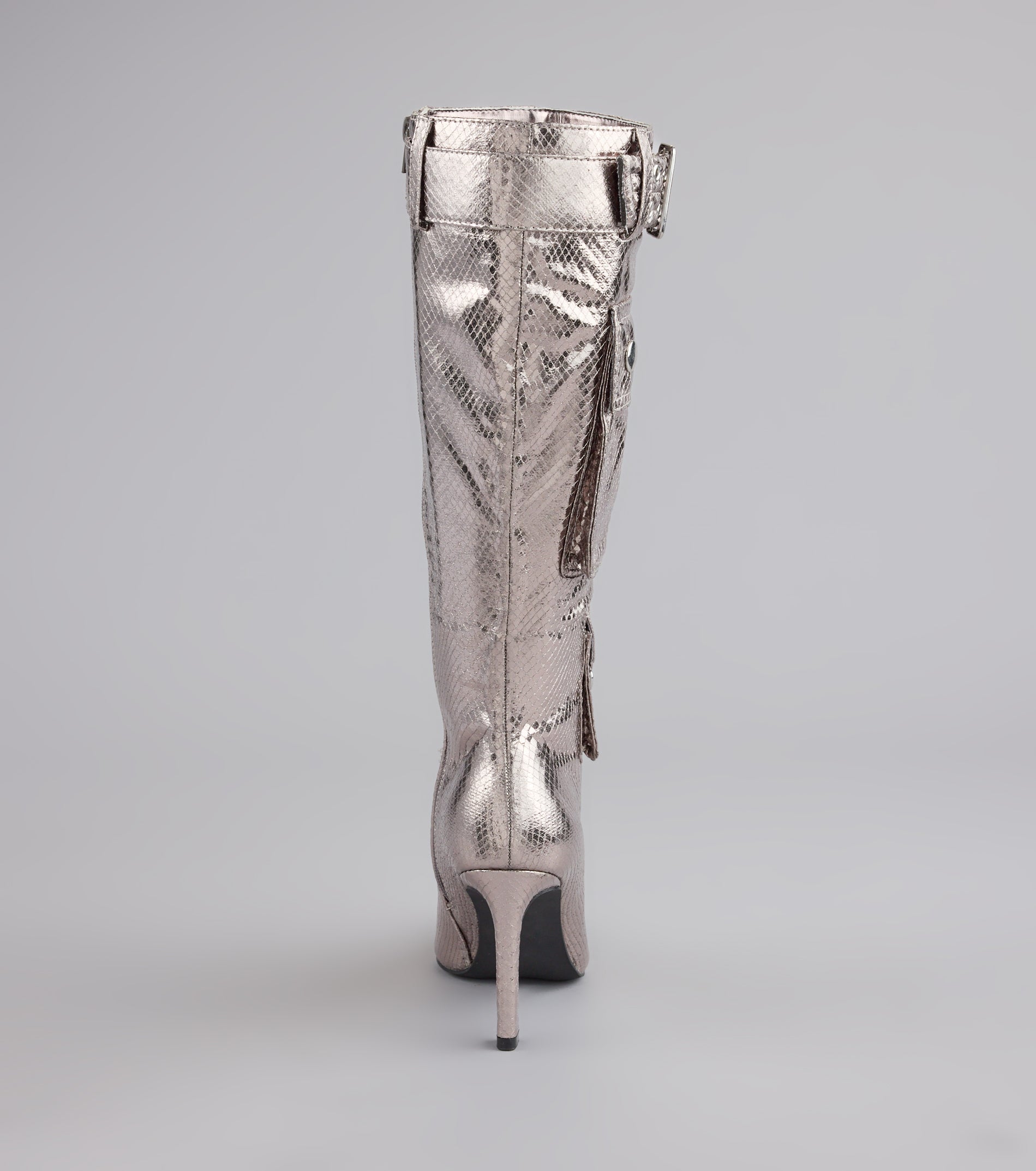 Hot on the Heist Buckled Pocket Stiletto Boots - Image 12