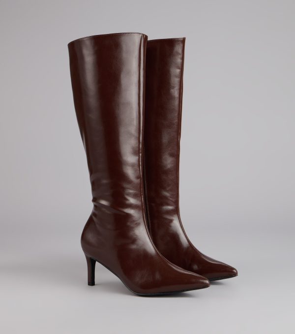 Sleek Stance Faux Leather Stiletto Boots - Image 5