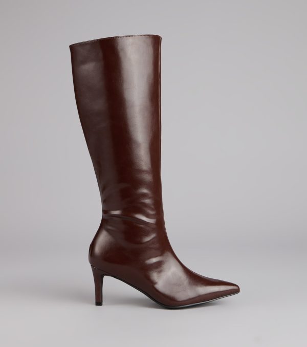 Sleek Stance Faux Leather Stiletto Boots - Image 6