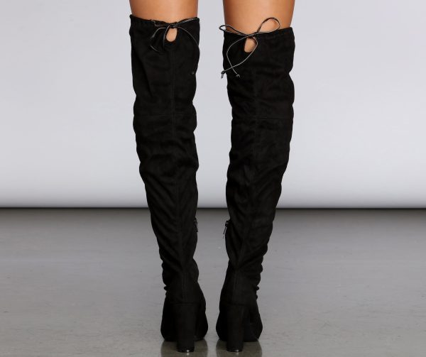Over The Knee Block Heel Boots - Image 3