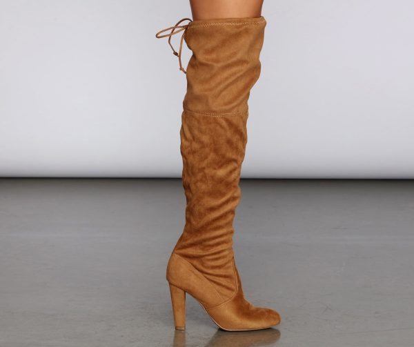 Over The Knee Block Heel Boots - Image 7