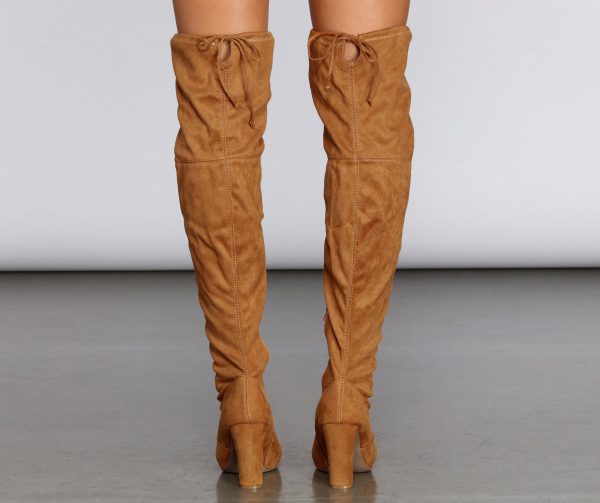 Over The Knee Block Heel Boots - Image 8