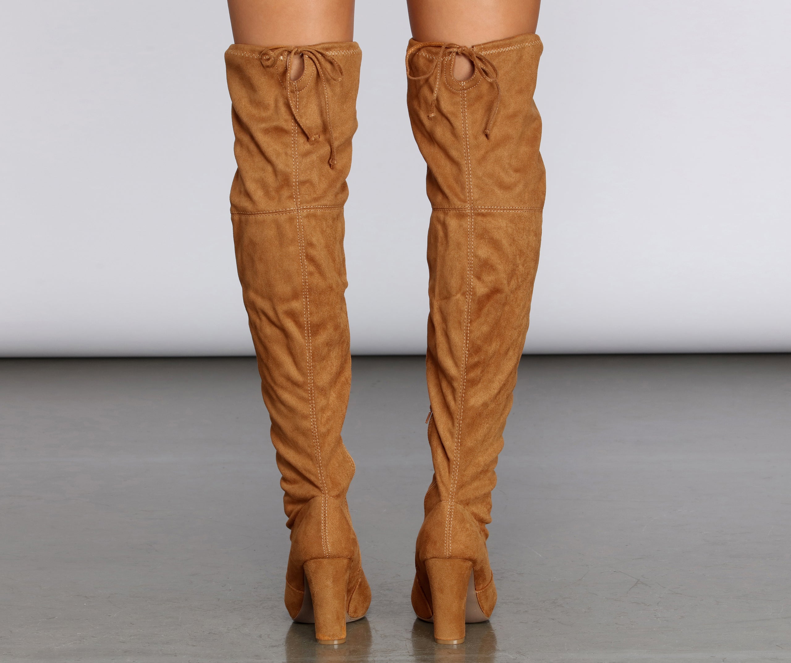 Over The Knee Block Heel Boots - Image 8